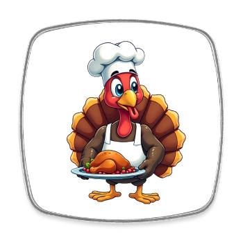 Thanksgiving Truthahn Koch Thanksgiving - Viereckiger Kühlschrankmagnet - Weiß - Vorne