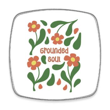 Grounded Soul Floral Pattern - Square fridge magnet - white - Front