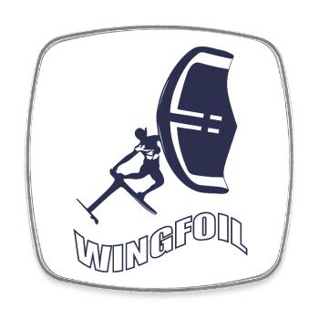Windfoil Surfer Silhouette - Square fridge magnet - white - Front