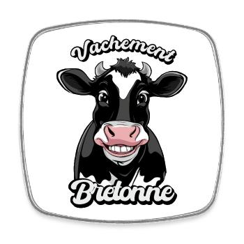 Vachement Bretonne T-shirt Humour Fierté Bretagne - Magnet carré - blanc - Devant