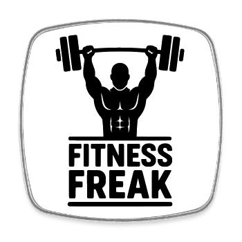 fitness freak silhouette - Viereckiger Kühlschrankmagnet - Weiß - Vorne