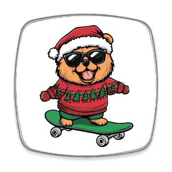 Chow Chow Hund Weihnachten Lustig - Viereckiger Kühlschrankmagnet - Weiß - Vorne