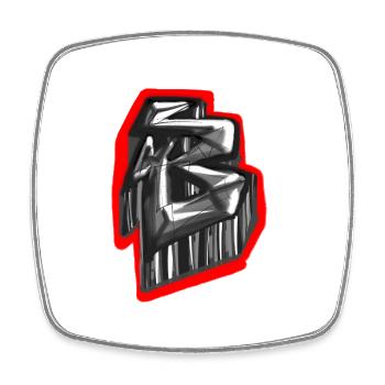 Monochrome Glyph Graffiti - Square fridge magnet - white - Front