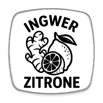 Ingwer Zitrone Beste Kombi gegen Erkältung - Viereckiger Kühlschrankmagnet - Weiß - Vorne