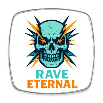 Rave Eternal – Skull Energy - Square fridge magnet - white - Front