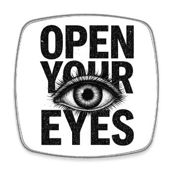 Open Your Eyes – Design du Symbole de l’Œil - Magnet carré - blanc - Devant