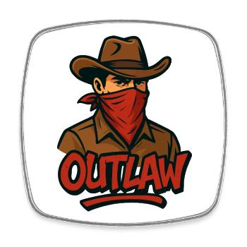 Wild Outlaw Cowboy Bandana - Square fridge magnet - white - Front