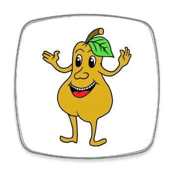Funny pear - Square fridge magnet - white - Front