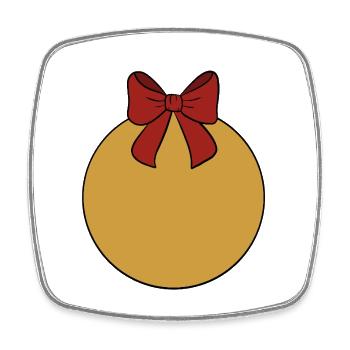 Bauble - Square fridge magnet - white - Front