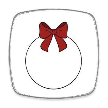 Weihnachtskugel  - Viereckiger Kühlschrankmagnet - Weiß - Vorne