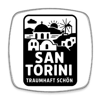 santorin griechenland san torini urlaub souvenir - Viereckiger Kühlschrankmagnet - Weiß - Vorne
