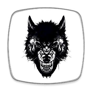wolf - Square fridge magnet - white - Front
