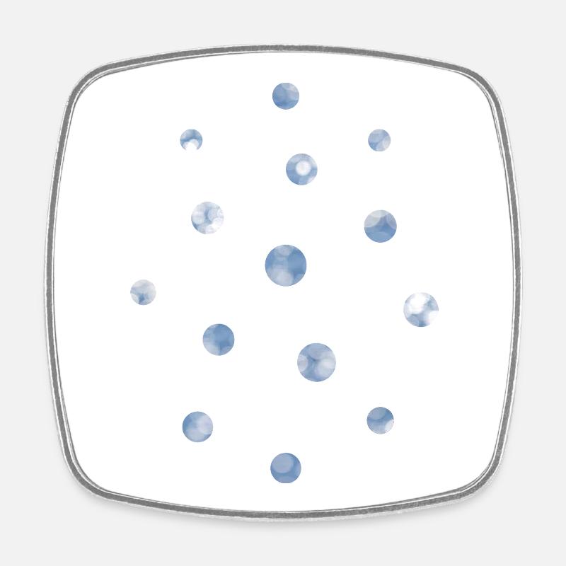 Blue Bokeh Light Points Pattern - Square fridge magnet - white
