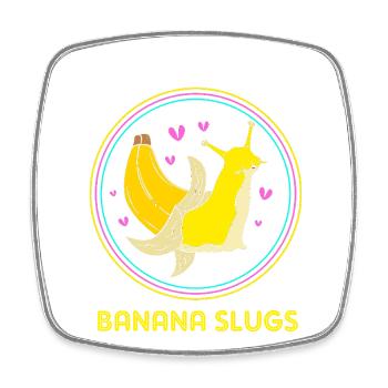 banana snail - Square fridge magnet - white - Front
