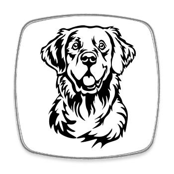 Golden Retriever Head - Square fridge magnet - white - Front