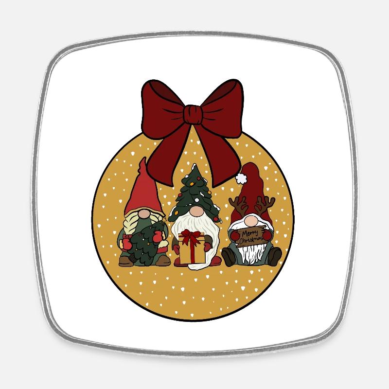 Weihnachtskugel  - Viereckiger Kühlschrankmagnet - Weiß