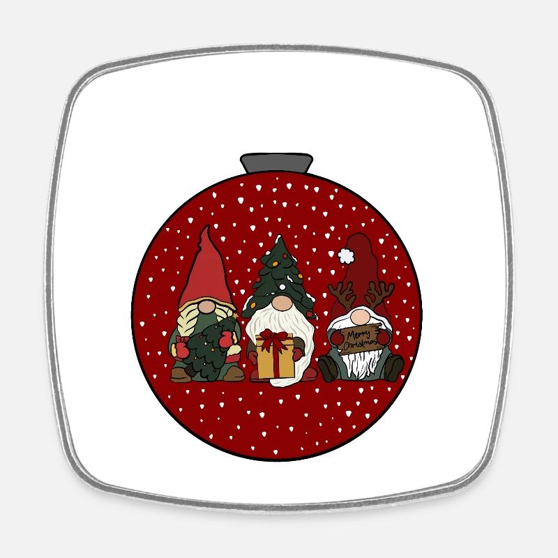 Weihnachtskugel  - Viereckiger Kühlschrankmagnet - Weiß