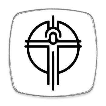 Modern Cross – Faith and Hope - Square fridge magnet - white - Front