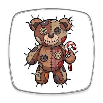 Effrayant Ours de Noël Voodoo Halloween Cauchemar - Magnet carré - blanc - Devant