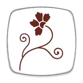 Rustic Floral Ornament - Square fridge magnet - white - Front