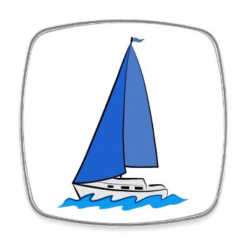 Sail - Square fridge magnet - white - Front