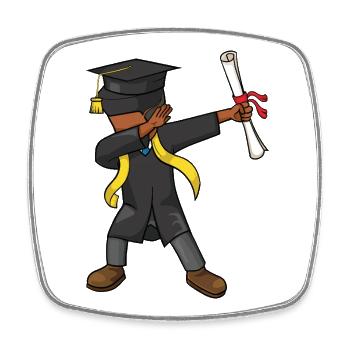Afro Boy Dabbing Graduation Class 2026 - Square fridge magnet - white - Front