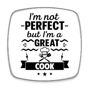 I'm not perfect, but I'm a great - Square fridge magnet - white - Front