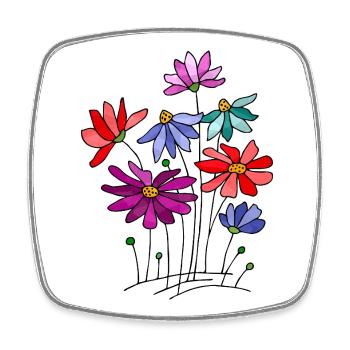Fleur - Magnet carré - blanc - Devant