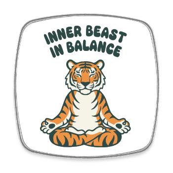Inner Beast in Balance – Tiger - Square fridge magnet - white - Front