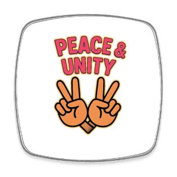 Paix et unité Main Signes de paix - Magnet carré - blanc - Devant