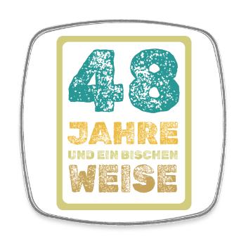 48 - Viereckiger Kühlschrankmagnet - Weiß - Vorne