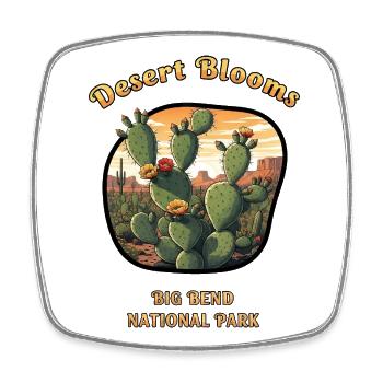 Big Bend National Park Desert Cacti Flowers Nature - Square fridge magnet - white - Front