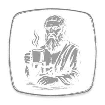 Plato Coffee Cup Portrait - Square fridge magnet - white - Front