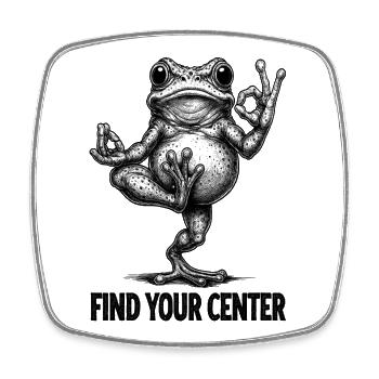 Trouvez votre centre - Illustration de grenouille de yoga - Magnet carré - blanc - Devant