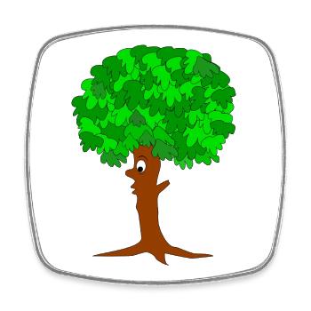 Lustiger Baum - Viereckiger Kühlschrankmagnet - Weiß - Vorne