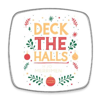 Deck the Halls en Joie - Magnet carré - blanc - Devant