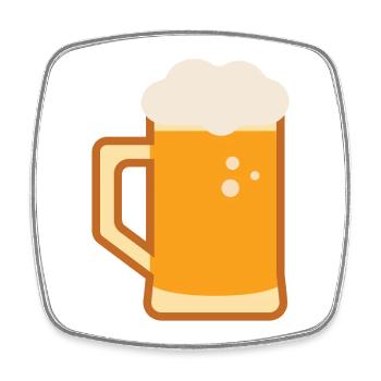 Bierkrug Illustration - Viereckiger Kühlschrankmagnet - Weiß - Vorne