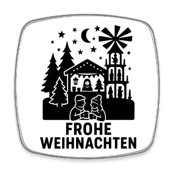 Merry Christmas Christmas Market - Square fridge magnet - white - Front