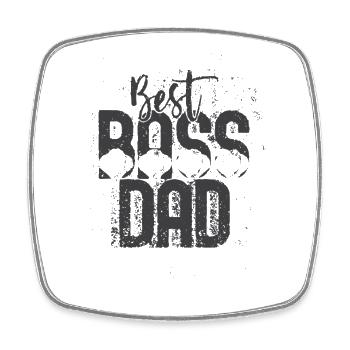 Best Dad Statement Tee - Magnet carré - blanc - Devant