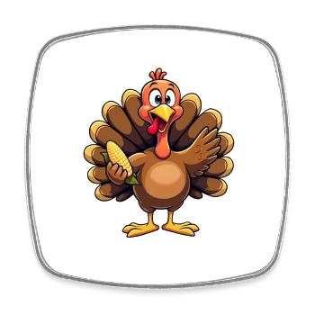 Thanksgiving Lustiger Thanksgiving Truthahn - Viereckiger Kühlschrankmagnet - Weiß - Vorne