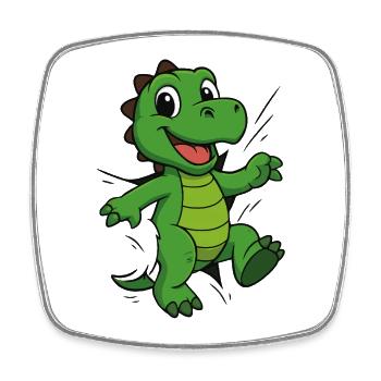Comic Dino – For real dinosaur fans - Square fridge magnet - white - Front