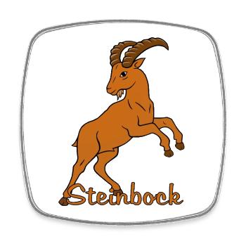 Sternzeichen Steinbock mit Schriftzug - Viereckiger Kühlschrankmagnet - Weiß - Vorne