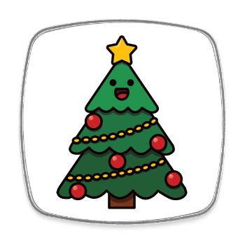 Petit sapin de Noël - Magnet carré - blanc - Devant