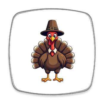 Thanksgiving Lustiger Thanksgiving Truthahn - Viereckiger Kühlschrankmagnet - Weiß - Vorne