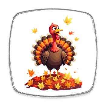 Thanksgiving Lustiger Thanksgiving Truthahn - Viereckiger Kühlschrankmagnet - Weiß - Vorne