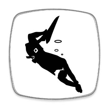 Diver - Square fridge magnet - white - Front