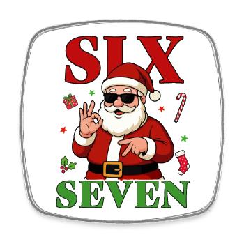 Weihnachtsmann 67 - Santa 67 - Viereckiger Kühlschrankmagnet - Weiß - Vorne