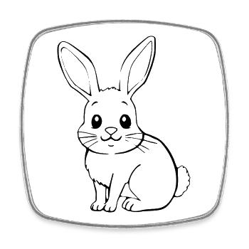 Bunny Rabbit T-shirt Gift - Square fridge magnet - white - Front