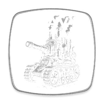 Heavy Metal Tank Blueprint - Square fridge magnet - white - Front