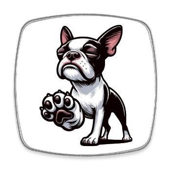 Boston Terrier Boston terrier besitzer Bosti - Viereckiger Kühlschrankmagnet - Weiß - Vorne